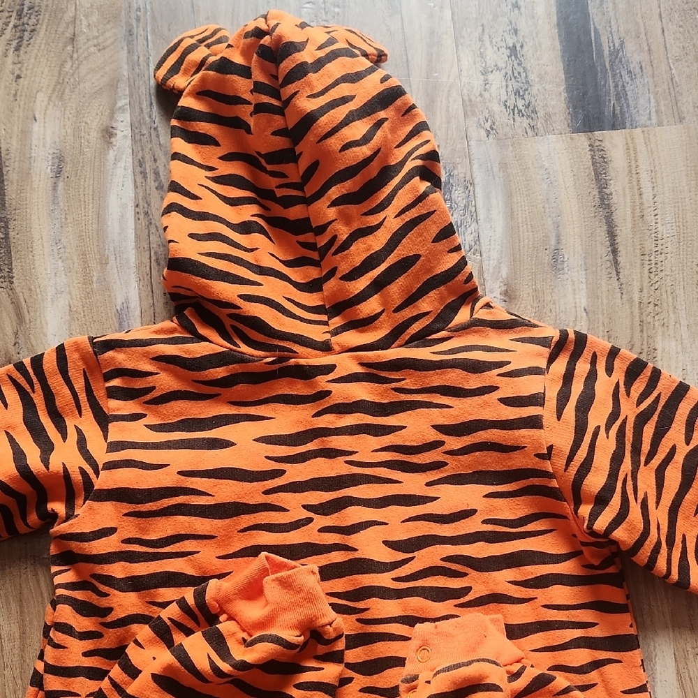 Orange Tiger Print Kids One Piece - Picture 8 of 8